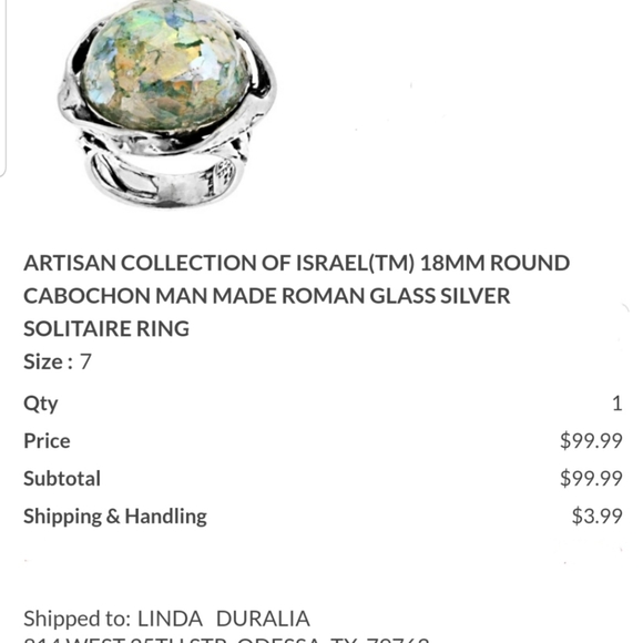 GREAT BUY💥ROMAN GLASS 4-PC. SUITE,  925 SS EUC J#41 - Picture 12 of 13